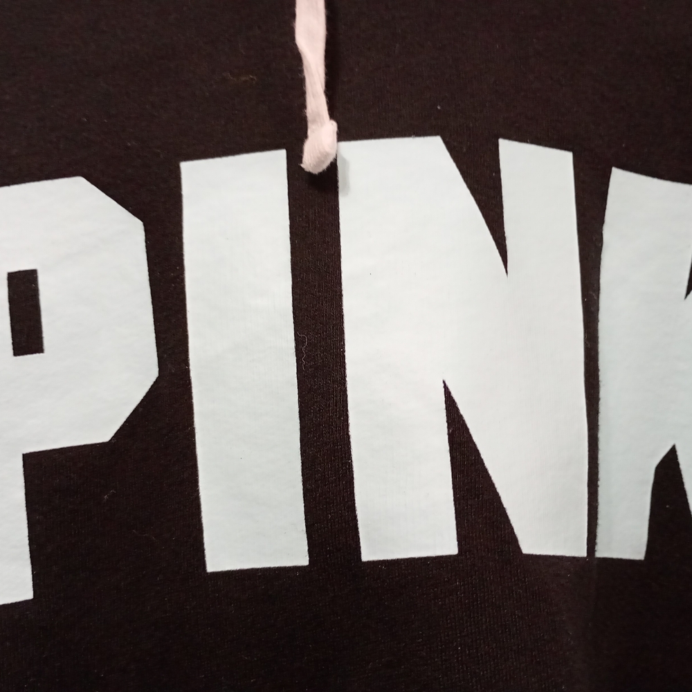 PINK Victoria's Secret Black Cropped Hoodie Sweater - Picture 2 of 5